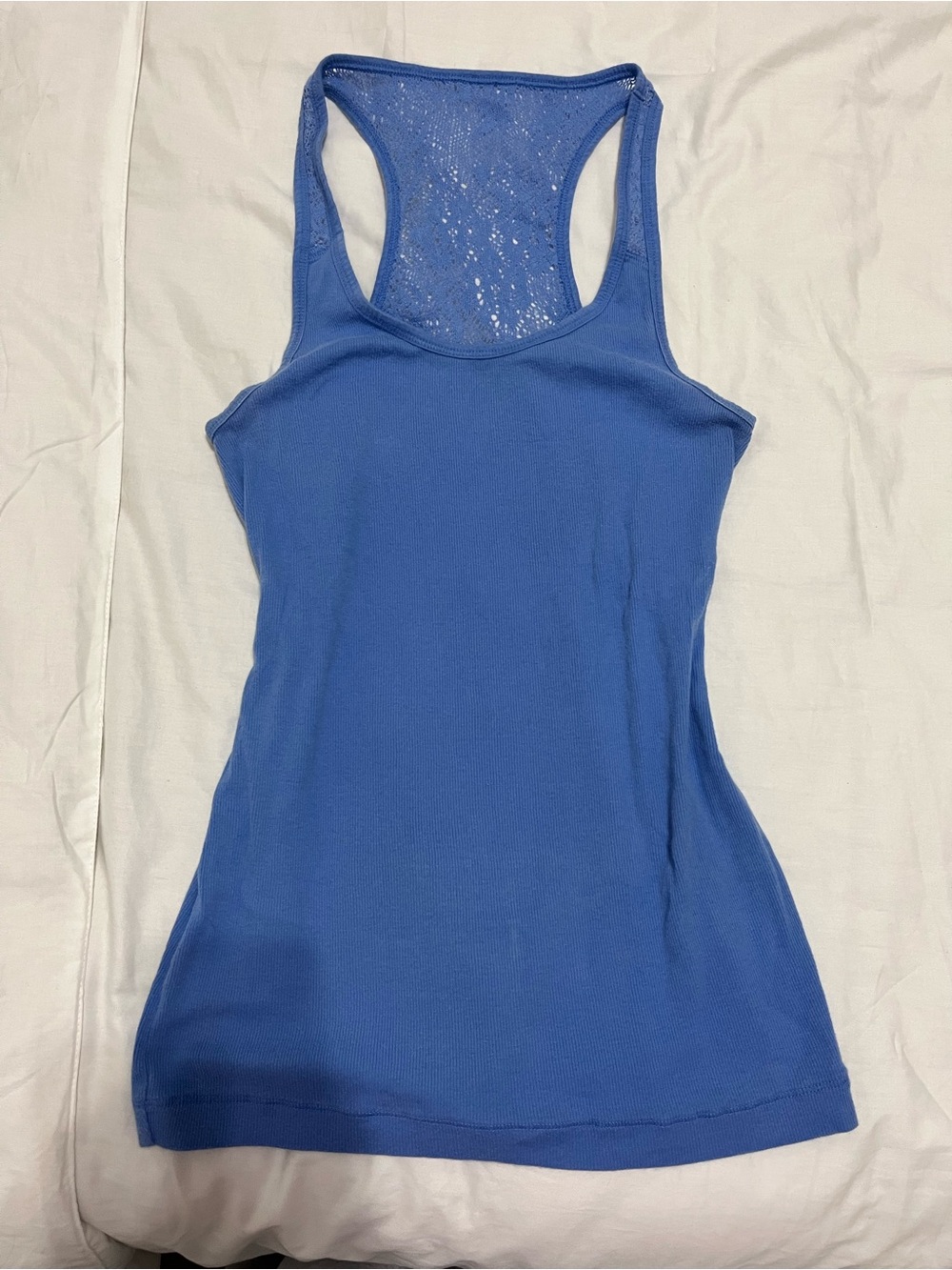 SO Blue Racerback Tank with Mesh Back